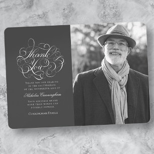Tarjeta De Agradecimiento Memorial fotográfico clásico y simple