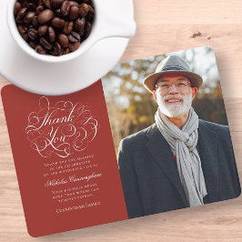 Tarjeta De Agradecimiento Memorial fotográfico clásico y simple