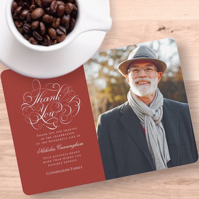 Tarjeta De Agradecimiento Memorial fotográfico clásico y simple (Subido por el creador)