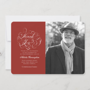 Tarjeta De Agradecimiento Memorial fotográfico clásico y simple