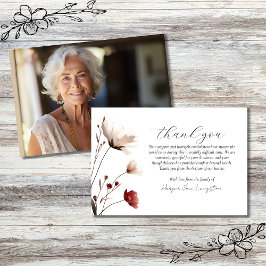 Tarjeta De Agradecimiento Memorial fotográfico rosa