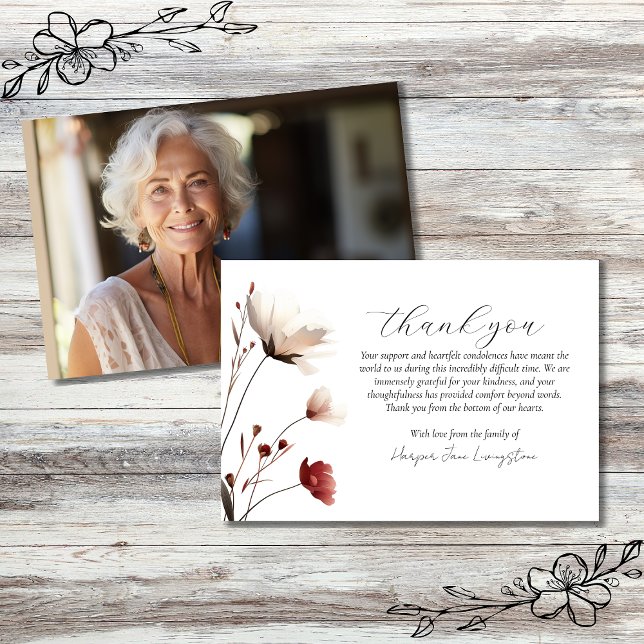 Tarjeta De Agradecimiento Memorial fotográfico rosa (Subido por el creador)