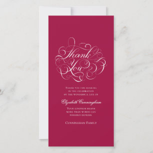 Tarjeta De Agradecimiento Memorial Funeral Clásico y Simple Caligrafía
