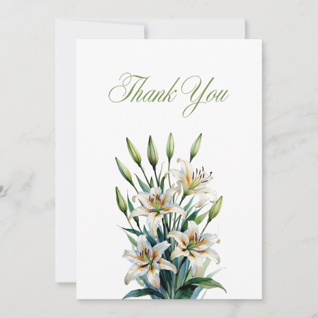  Tarjeta de agradecimiento memorial funeral elegan (Anverso)