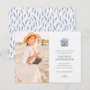 Tarjeta De Agradecimiento Memorial Funeral Moderno Moda Simple Flores Floral