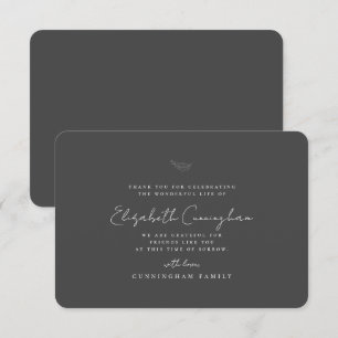 Tarjeta De Agradecimiento Memorial Funeral Moderno Moda simple y elegante