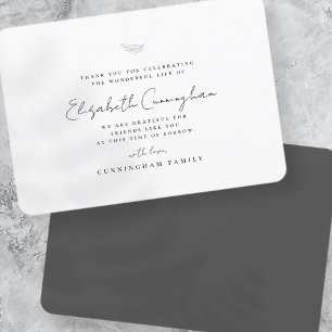 Tarjeta De Agradecimiento Memorial Funeral Moderno Moda simple y elegante