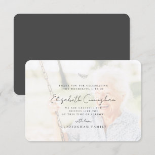 Tarjeta De Agradecimiento Memorial Funeral Moderno Sencillo y Elegante Foto