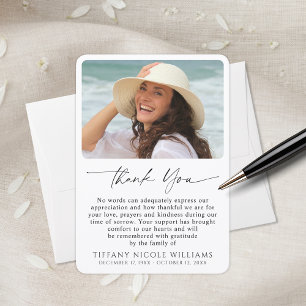 Tarjeta De Agradecimiento Memorial Funeral Por Siempre en Nuestros Corazones