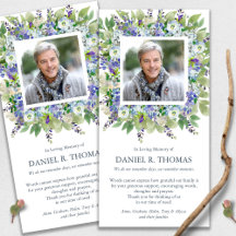 Memorial Funeral Purple Florals Gracias Cartas