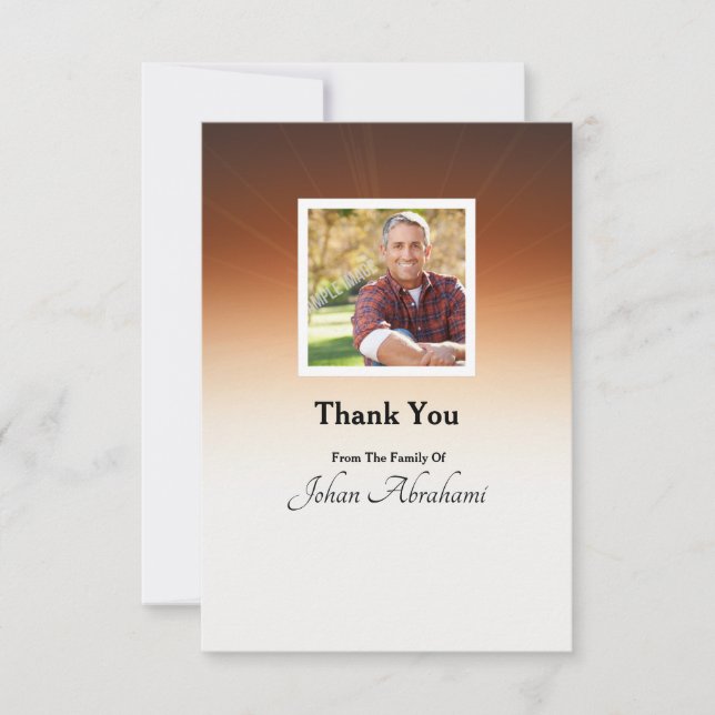 Tarjeta De Agradecimiento Memorial Funeral Thank You Card (Anverso)