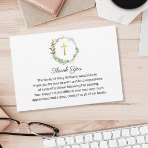 Tarjeta De Agradecimiento Memorial Funeral Wreath