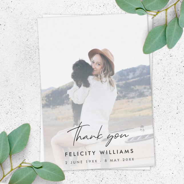 Tarjeta De Agradecimiento Memorial funerario | Celebración de la simpatía po (Subido por el creador)