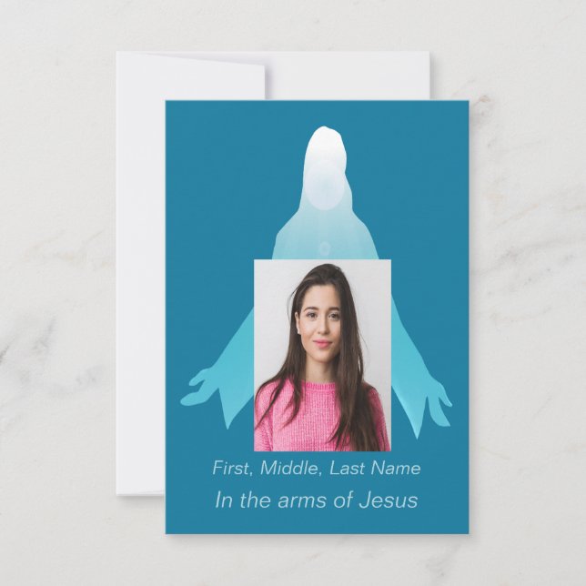 Tarjeta De Agradecimiento Memorial funerario Gracias Jesús (Anverso)