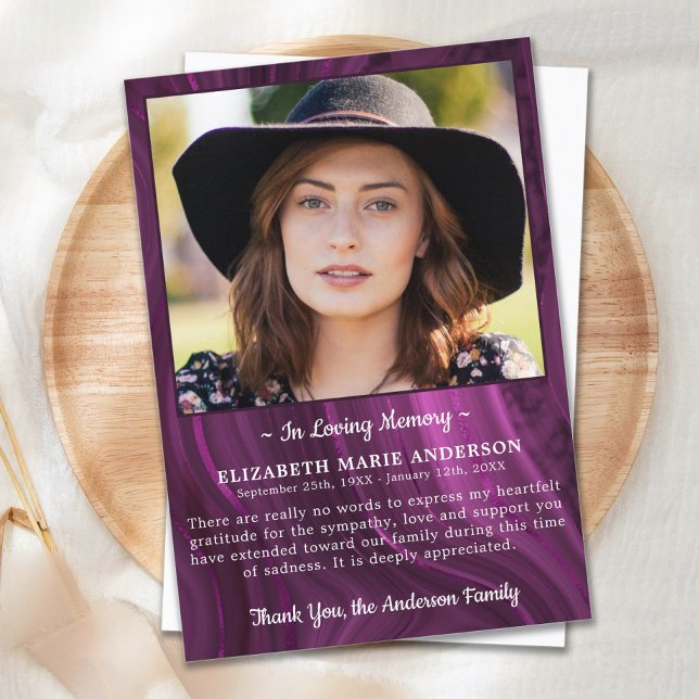 Tarjeta De Agradecimiento Memorial funerario Simpatía fotográfica personaliz (Subido por el creador)