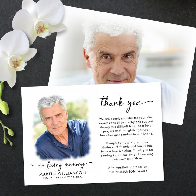 Tarjeta De Agradecimiento Memorial Gracias 2 Fotos En Memoria Amada (Subido por el creador)