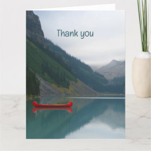 Tarjeta De Agradecimiento Memorial Keepsake Lake Red Canoe Wilderness