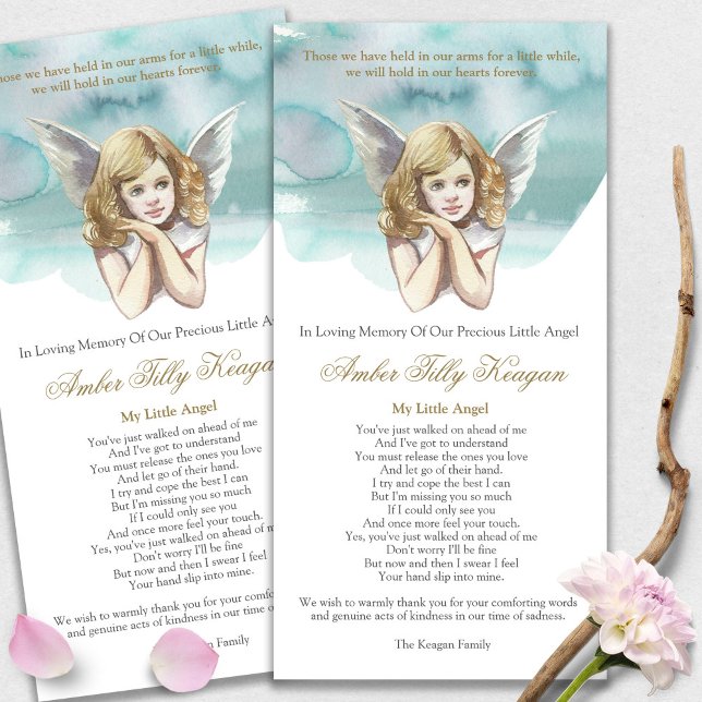 Tarjeta De Agradecimiento Memorial Loss Angel Wings Funeral Gracias Cartas (funeral thank you cards, bereavement, elegant, simple, celebration of life, sympathy card)