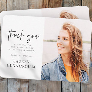 Tarjeta De Agradecimiento Memorial Modern Simple Minimalist Chic Photo