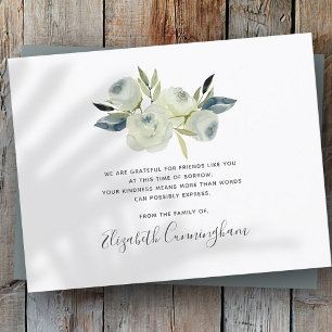 Tarjeta De Agradecimiento Memorial Moderno Flor Floral Foliage Botánicos