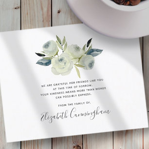 Tarjeta De Agradecimiento Memorial Moderno Flor Floral Foliage Botánicos