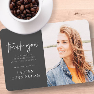 Tarjeta De Agradecimiento Memorial Moderno Simple Minimalista Foto Chic