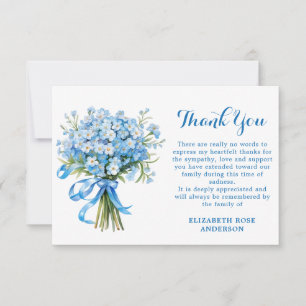 Tarjeta De Agradecimiento Memorial Olvídate De Mí Floral Simpatía Funeral 