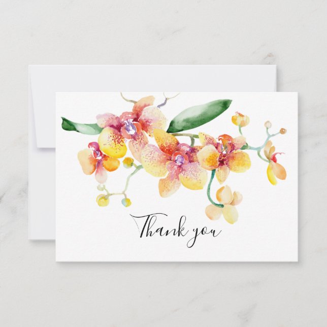 Tarjeta De Agradecimiento Memorial Orchids Funeral (Anverso)