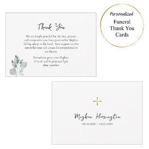 Tarjeta De Agradecimiento Memorial Ortodoxo Cristiano Greenery Elegante