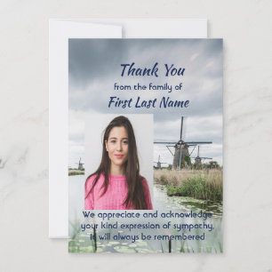 Tarjeta De Agradecimiento Memorial personalizado Holanda Países Bajos Gracia