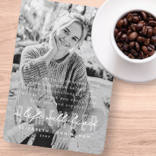 Tarjeta De Agradecimiento Memorial Recuerde la moderna y elegante foto
