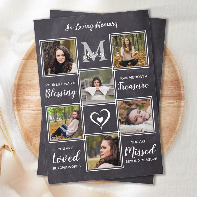 Tarjeta De Agradecimiento Memorial Rústico 6 Compasión por el Collage de fot (Subido por el creador)