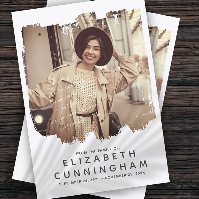 Tarjeta De Agradecimiento Memorial Sencilla y Moderna foto de Personalizado  (Subido por el creador)