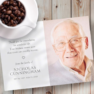 Tarjeta De Agradecimiento Memorial Simple Moderno Photo