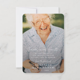 Tarjeta De Agradecimiento Memorial Simple Moderno Por Siempre en Nuestros Co