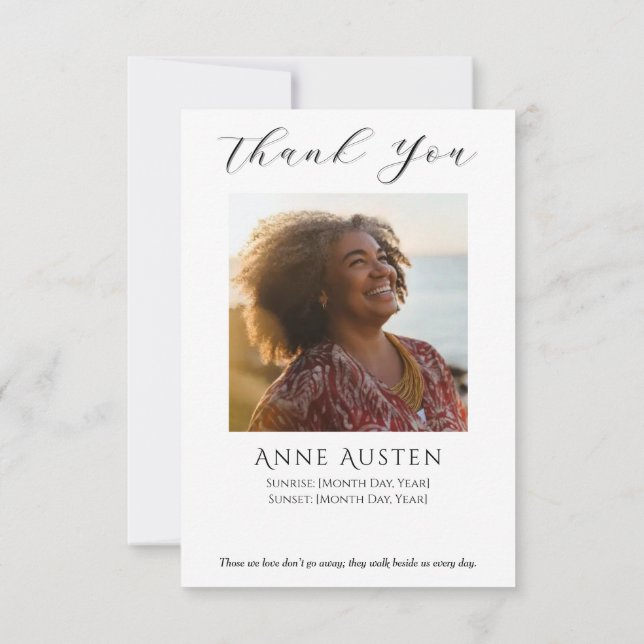 Tarjeta De Agradecimiento Memorial Thank You Card  (Reverso)