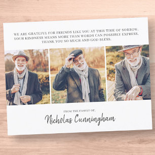 Tarjeta De Agradecimiento Memorial Tres Personalizados Foto y mensaje
