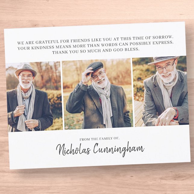 Tarjeta De Agradecimiento Memorial Tres Personalizados Foto y mensaje (Subido por el creador)