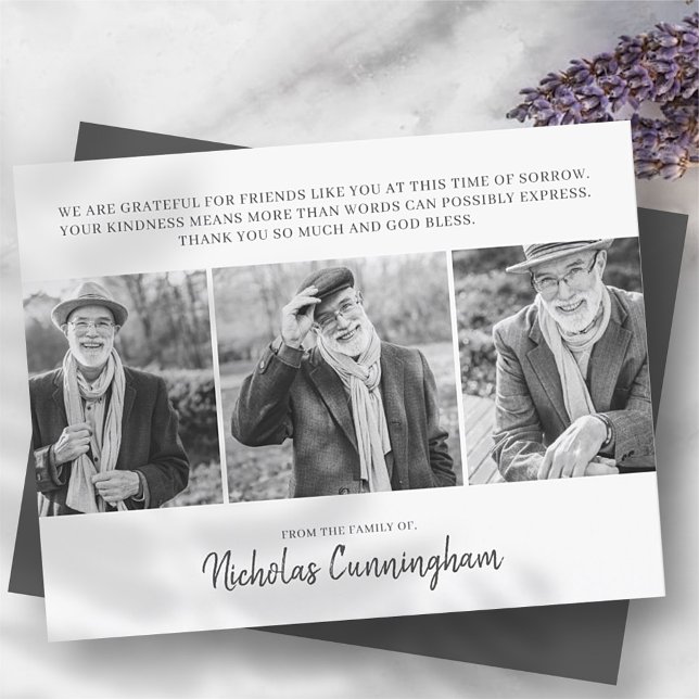 Tarjeta De Agradecimiento Memorial Tres Personalizados Foto y mensaje (Subido por el creador)