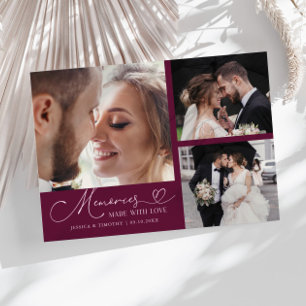 Tarjeta De Agradecimiento Memorias Hechas Con Amor Boda Foto De Arándano