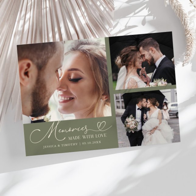 Tarjeta De Agradecimiento Memories Made With Love Wedding Sage Green Photo (Subido por el creador)