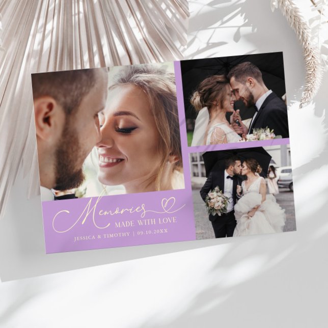 Tarjeta De Agradecimiento Memories Made With Love Wedding Wisteria Photo (Subido por el creador)