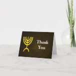 Tarjeta De Agradecimiento Menorah Flame Gracias<br><div class="desc">Una tarjeta de agradecimiento para acompañar las invitaciones Bar/Bat Mitzvah con el mismo diseño.</div>