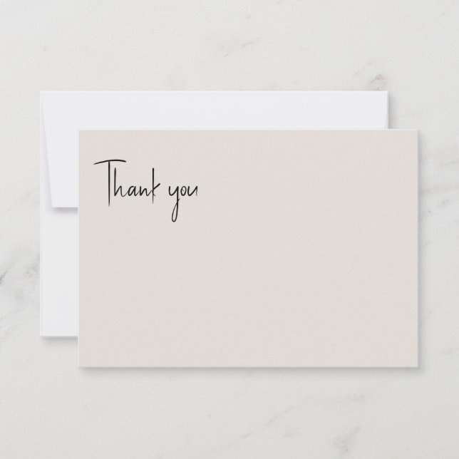 Tarjeta De Agradecimiento Mensaje Boda Beige (Anverso)