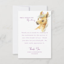 Mensaje de Baby Shower de Pony Lavender Gracias