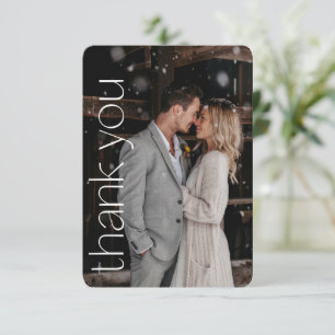 Tarjeta De Agradecimiento Mensaje de Boda Superpuesto de Foto Moderna en Ret