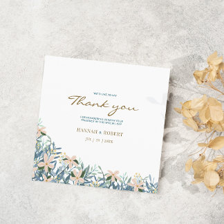 Tarjeta De Agradecimiento Mensaje de gratitud con flores silvestres