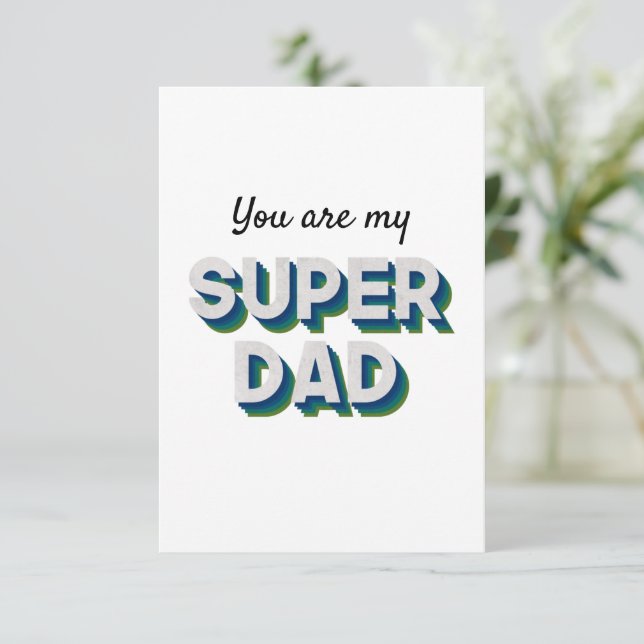Tarjeta De Agradecimiento Mensaje de personalizable para Superdad (Anverso de pie)