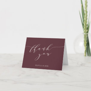 Tarjeta De Agradecimiento Mensaje de Personalizado de Boda de guión minimali
