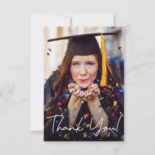 Tarjeta De Agradecimiento Mensaje de Personalizado de foto de escritura mode (Anverso)